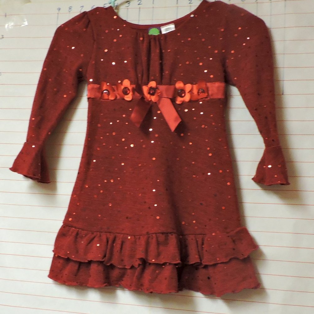 DOLLIE & ME -girls sweater dress  sz 5 red